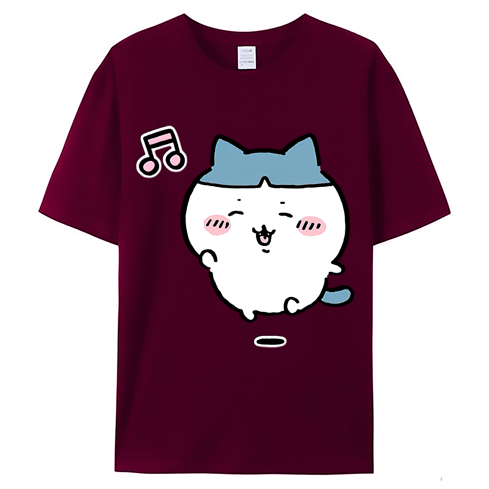 （画像用） ちいかわ ハチワレ Chii-kawa hachiware レディースカジュアルプリントTシャツ（綿100％）